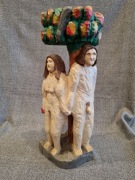 Adam i Ewa rzeźba ludowa Weron