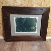 Hydraulik - cyjanotypia tonowana w korze dębu 