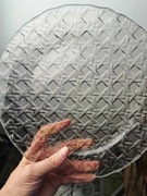 Talerz patera odcień liliowy wzór "Krata" HSG Ząbkowice