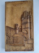 Płaskorzeźba na drewnie Most Karola Praga