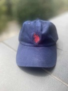 Granatowa czapka z daszkiem U.S. POLO Assn.,100% bawełna, stan bdb.