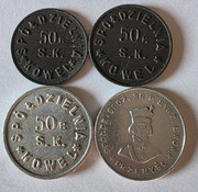 Zestaw 4 monet 20gr,50gr,1zł Kowel i 1zł Przemyśl