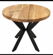 stolik orzech drewniany okrągły do salonu 50 cm