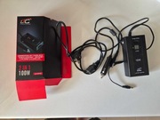 Uniwersalny zasilacz samochodowo-sieciowy 2w1 moc 100W z wyświetlaczem LED