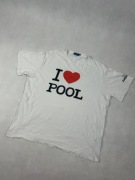 Piękna biała koszulka i love pool t-shirt