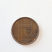 Moneta Holenderska 5 Centów 1982 Beatrix - Kolekcjonerska Okazja!Aukcja 5.2