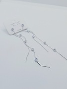 Kolczyki srebrne długie z niebieskim kamieniem