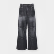 Spodnie jeansowe Jaded London Washed Black Moto Colossus Jeans Relaxed Fit