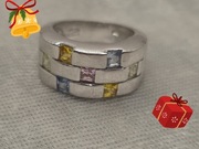 Przepiekny pierscionek sygnet srebro 925 kolorowy 7.62g idealny prezent