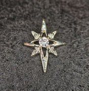 Ozdoby 3d, biżuteria z cyrkoniami, charms - star, gwiazda, 1szt.