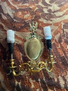 Piękny stary mosiężny kinkiet Księstwo Warszawskie starocia PRL