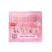 Markery Akrylowe GuangNa – Pink Skin Series (12 sztuk)