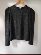 bluzka sweter sweterek zara cyrkonie bufki melanż 