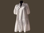 Selected Sukienka Letnia Ażurowa Biała 100% Bawełna Bufki 40 L Stan BDB