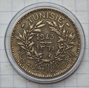#2440 Tunezja 2 franki 1945 
