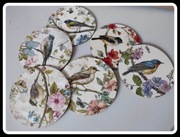 Nowe podstawki pod kubki wzory z ptakami piękne delikatne kolory