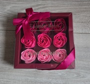 Flowerbox róże mydlane prezent 