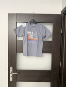 T-shirt chłopięcy szary nowy z nadrukiem rozmiar 128