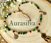 Naszyjnik Aurasilva z łapaczem snów z kamieniami naturalnymi, handmade