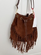 Skórzana zamszowa torebka worek Masha Clothes nowa z metkami