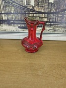 Wazon / dzban ceramiczny vintage – czerwony, retro, PRL