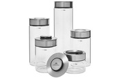 Ambiente zestaw pojemników ze stalową pokrywką 5 el. nowe