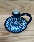 Kaganek świecznik w stylu ceramiki bolesławieckiej vintage