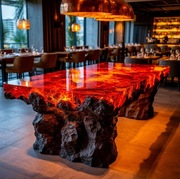 Stół Lava, stół skalny z żywicy, stół designerski, stół efekt wow