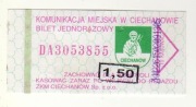 CIECHANÓW - Bilet 1,50 zł seria DA - pieczątka inna