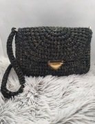 Torebka czarna ze złotą nitką rękodzieło