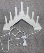 Świąteczny świecznik 7x3W drewniana podstawa