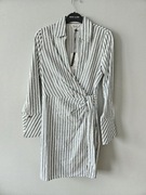 Sukienka na długi rękaw sukienka do biura koszulowa paski XS 34 S 36