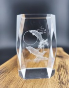Figurka szklana Delfiny 3D w szkle laser 