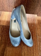 Ecco Sculptred czółenka skóra naturalna niebieskie przecierane 42 43 28