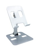 Składany stojak na smartfon, srebrny, aluminium