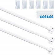 Karnisz mini do zazdrostek zasłon kuchennych 30-50 cm wysuwany biały 2 szt