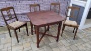 Stół i cztery krzesła lata 20 