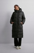 ONLY KURTKA PŁASZCZ PIKOWANY PUCHOWY ZIMOWY CZARNY DŁUGI Z KAPTUREM roz S M