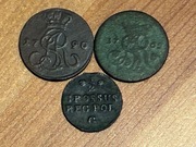 Grosz 1765, grosz 1790 i półgrosz 1767 S.A. Poniatowski zestaw 3 sztuk
