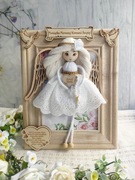 Pamiątka Pierwszej Komunii Świętej Anioł Stróż w ramce 