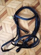 Nowe ogłowie York czarne skórzane plus wodze parciane FULL