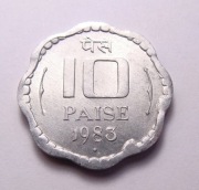 Indie 10 paisa 1983 Bombaj PIĘKNA!
