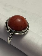 Pierścionek srebrny z koralowcem  próba 925 okazja!