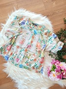 jasny kwiecisty croptop 81 Atmosphere 38M/40L biały t-shirt koszulka 
