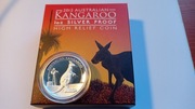 Australia 2012, 1 oz Ag 0,999 Kangaroo High Relief, CoA, Box