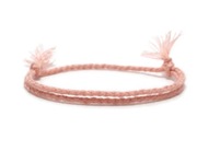 Wakacyjna Bransoletka ręcznie tkana - jasny różowy