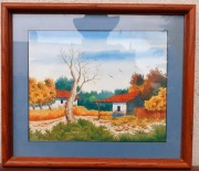 Gwasz na papierze czerpanym 30x24cm.