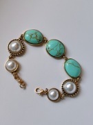 Bransoletka vintage retro boho turkus