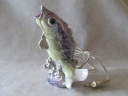 VINTAGE  PORCELANOWA  RYBKA  RARYTAS  LAMPKA CZASY PRL         