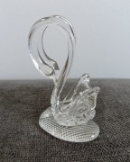 Szklana figurka dwa łabędzie w kształcie serca – szkło artystyczne vintage